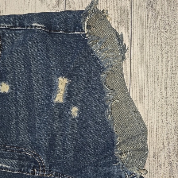 Free People Women's Distressed Denim Shorts Blue Size 30 - Picture 6 of 11